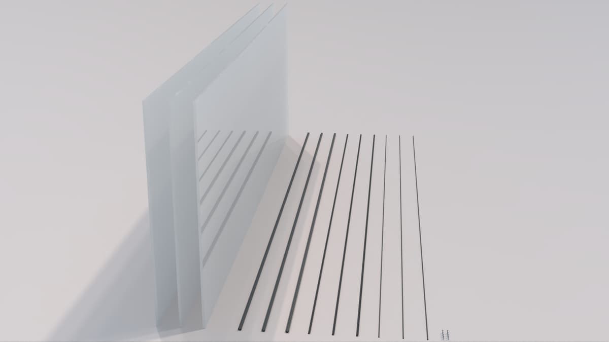 Matte glazen dakplaten voor extra privacy.